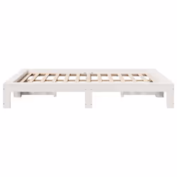 vidaXL Bed Frame without Mattress Bed Base Solid Wood Pine - white, 150 x 200 cm - Additional view 4