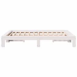 vidaXL Bed Frame without Mattress Bed Base Solid Wood Pine - white, 140 x 200 cm - Additional view 4