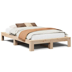 vidaXL Bed Frame without Mattress Bed Base Solid Wood Pine - natural, 120 x 190 cm
