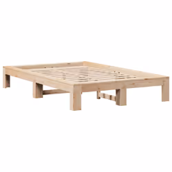 vidaXL Bed Frame without Mattress Bed Base Solid Wood Pine - natural, 120 x 190 cm - Additional view 2