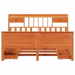 vidaXL Bookcase Bed without Mattress Bed Wax Brown 200x200cm Solid Wood Pine