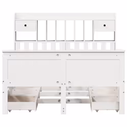 vidaXL Bookcase Bed without Mattress White 150x200 cm King Solid Wood Pine