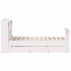 vidaXL Bookcase Bed without Mattress White 150x200 cm King Solid Wood Pine - Additional view 4
