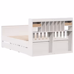 vidaXL Bookcase Bed without Mattress White 150x200 cm King Solid Wood Pine - Additional view 5