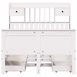 vidaXL Bookcase Bed without Mattress White 135x190 cm Double Solid Wood Pine