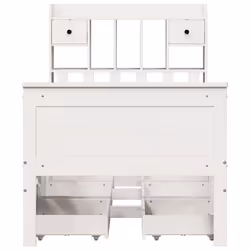 vidaXL Bookcase Bed without Mattress Bed White Small Single Solid Wood Pine