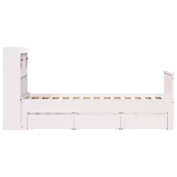 vidaXL Bookcase Bed without Mattress Bed White Small Single Solid Wood Pine - Additional view 4