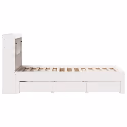 vidaXL Bookcase Bed without Mattress Bed White Small Single Solid Wood Pine - Additional view 9