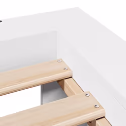vidaXL Bed Frame without Mattress Bedroom Bedstead Bed Base Solid Wood Pine - white, 200 x 200 cm - Additional view 9
