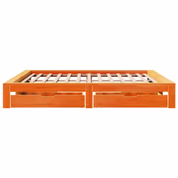 vidaXL Bed Frame without Mattress Bed Wax Brown 200x200 cm Solid Wood Pine - Additional view 6