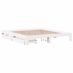 vidaXL Bed Frame without Mattress White 180x200 cm Super King Solid Wood Pine - Additional view 2