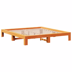 vidaXL Bed Frame without Mattress Bed Wax Brown Super King Solid Wood Pine - Additional view 3