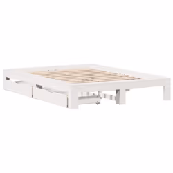 vidaXL Bed Frame without Mattress Bed Base White 160x200 cm Solid Wood Pine