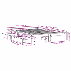 vidaXL Bed Frame without Mattress Bed Base White 160x200 cm Solid Wood Pine