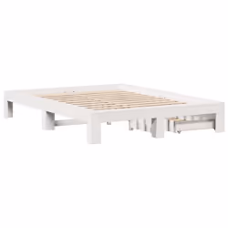 vidaXL Bed Frame without Mattress Bed Base White 160x200 cm Solid Wood Pine - Additional view 7