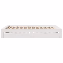 vidaXL Bed Frame without Mattress White 150x200 cm King Size Solid Wood Pine - Additional view 6