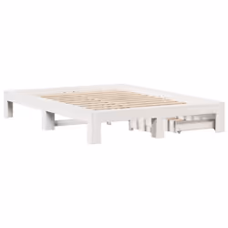 vidaXL Bed Frame without Mattress White 150x200 cm King Size Solid Wood Pine - Additional view 7