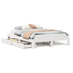 vidaXL Bed Frame without Mattress Bed Base White 140x200 cm Solid Wood Pine
