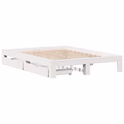 vidaXL Bed Frame without Mattress Bed Base White 140x200 cm Solid Wood Pine