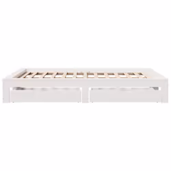 vidaXL Bed Frame without Mattress Bed Base White 140x200 cm Solid Wood Pine - Additional view 6