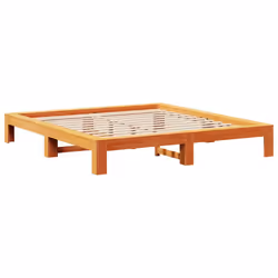 vidaXL Bed Frame without Mattress Bed Wax Brown 140x200 cm Solid Wood Pine - Additional view 4