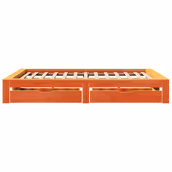 vidaXL Bed Frame without Mattress Bed Wax Brown 140x200 cm Solid Wood Pine - Additional view 6