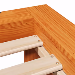 vidaXL Bed Frame without Mattress Bed Wax Brown 140x200 cm Solid Wood Pine - Additional view 9