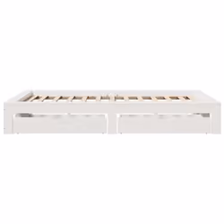 vidaXL Bed Frame without Mattress Bedroom Bedstead Bed Base Solid Wood Pine - white, 120 x 200 cm - Additional view 6