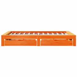 vidaXL Bed Frame without Mattress Bed Wax Brown 120x200 cm Solid Wood Pine - Additional view 6