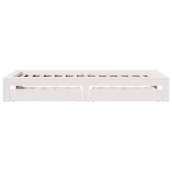 vidaXL Bed Frame without Mattress Bedroom Bedstead Bed Base Solid Wood Pine - white, 100 x 200 cm - Additional view 6