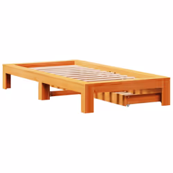 vidaXL Bed Frame without Mattress Bed Wax Brown 100x200 cm Solid Wood Pine - Additional view 7