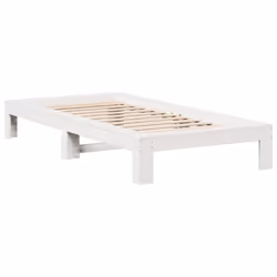 vidaXL Bed Frame without Mattress Bedroom Bedstead Bed Base Solid Wood Pine - white, 90 x 200 cm - Additional view 4