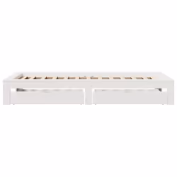 vidaXL Bed Frame without Mattress Bedroom Bedstead Bed Base Solid Wood Pine - white, 90 x 200 cm - Additional view 6