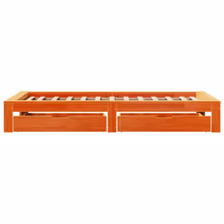 vidaXL Bed Frame without Mattress Bedroom Bedstead Bed Base Solid Wood Pine - wax brown, 90 x 200 cm - Additional view 6