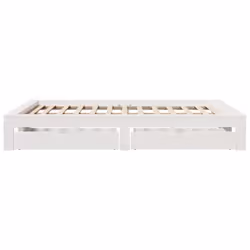 vidaXL Bed Frame without Mattress Bed Base White 140x190 cm Solid Wood Pine - Additional view 6