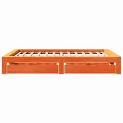 vidaXL Bed Frame without Mattress Bed Wax Brown 140x190 cm Solid Wood Pine - Additional view 6