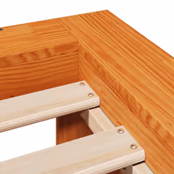 vidaXL Bed Frame without Mattress Bed Wax Brown 140x190 cm Solid Wood Pine - Additional view 9