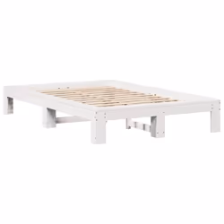 vidaXL Bed Frame without Mattress White 135x190 cm Double Solid Wood Pine - Additional view 4