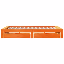 vidaXL Bed Frame without Mattress Wax Brown 135x190 cm Double Solid Wood Pine - Additional view 6