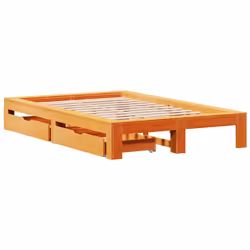 vidaXL Bed Frame without Mattress Bed Wax Brown Small Double Solid Wood Pine - Additional view 2