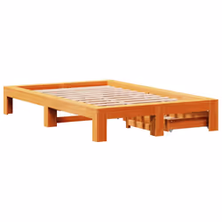 vidaXL Bed Frame without Mattress Bed Wax Brown Small Double Solid Wood Pine - Additional view 7