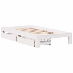 vidaXL Bed Frame without Mattress Bed White 90x190 cm Single Solid Wood Pine - Additional view 2