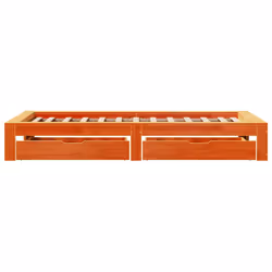 vidaXL Bed Frame without Mattress Wax Brown 90x190 cm Single Solid Wood Pine - Additional view 6