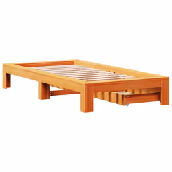 vidaXL Bed Frame without Mattress Wax Brown 90x190 cm Single Solid Wood Pine - Additional view 7