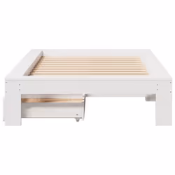 vidaXL Bed Frame without Mattress White 75x190 cm Small Single Solid Wood Pine