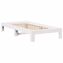 vidaXL Bed Frame without Mattress White 75x190 cm Small Single Solid Wood Pine - Additional view 4