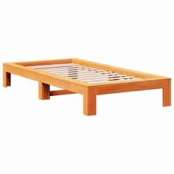 vidaXL Bed Frame without Mattress Bed Wax Brown Small Single Solid Wood Pine - Additional view 3