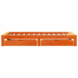vidaXL Bed Frame without Mattress Bed Wax Brown Small Single Solid Wood Pine - Additional view 6