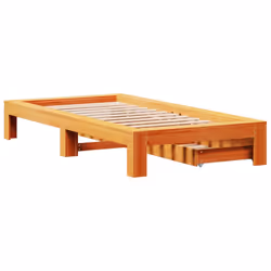 vidaXL Bed Frame without Mattress Bed Wax Brown Small Single Solid Wood Pine - Additional view 7