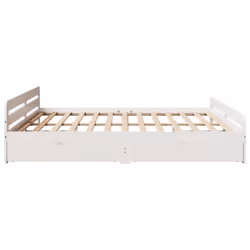 vidaXL Bed frame without Mattress Bed Wax Solid Wood Pine - white, 200 x 200 cm - Additional view 6